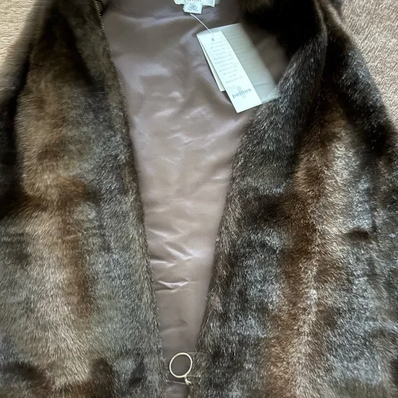 LOFT Rich Brown Faux Fur Vest - Picture 3 of 3